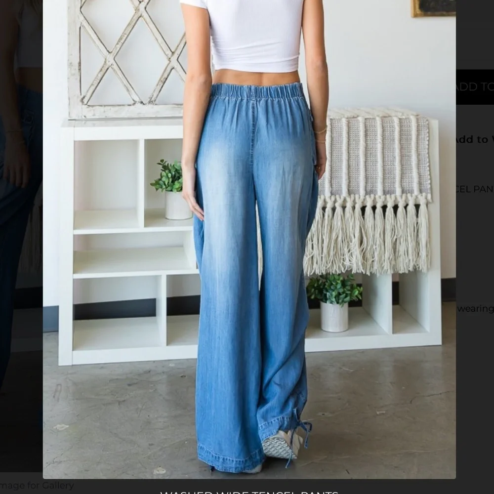 Oli and Hali “ Bianca” Oli & Hali Pleated 3D Tencel Lightweight Jean Pants SR10 - Picture 5 of 5